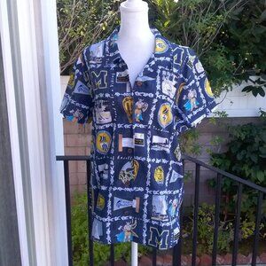 Marina High School Blouse Women's Large Blue Cotton Huntington Beach, CA